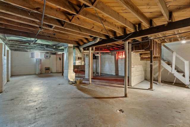 15374 Birwood St, Detroit, MI 48238 - basement with water heater and stairway