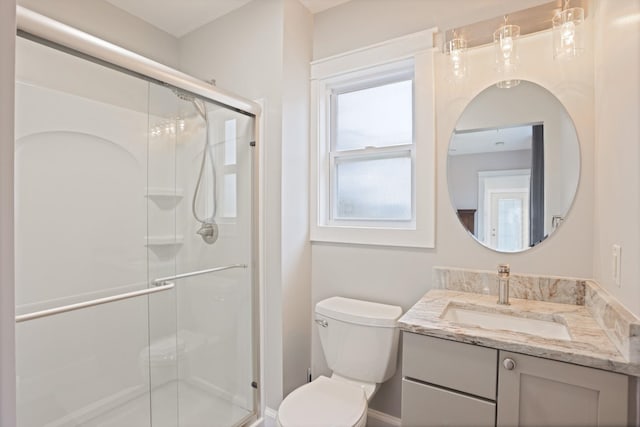1743 Midland Rd, Bay City, MI 48706 - full bath featuring toilet, a stall shower, and vanity