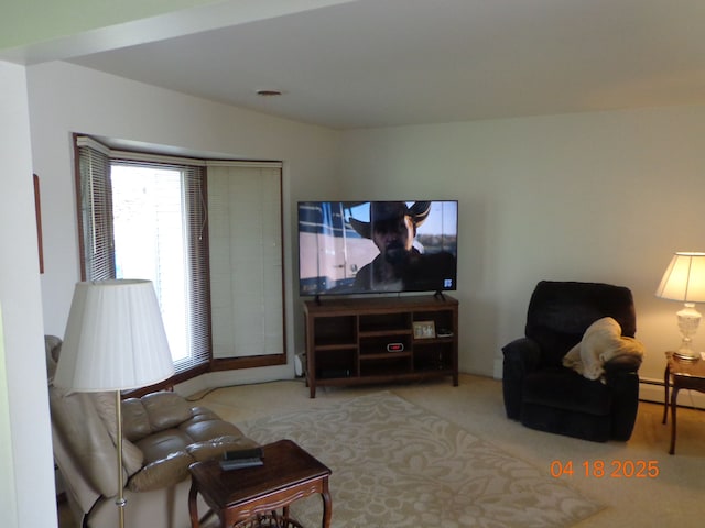 view of carpeted living area