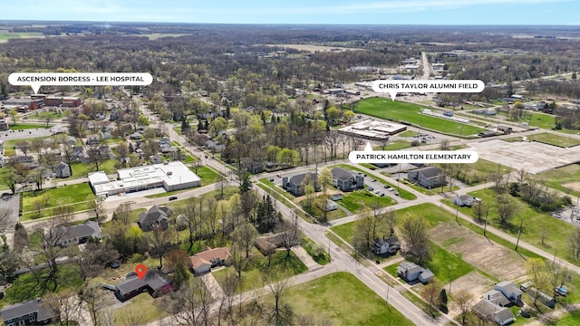 aerial view featuring a residential view