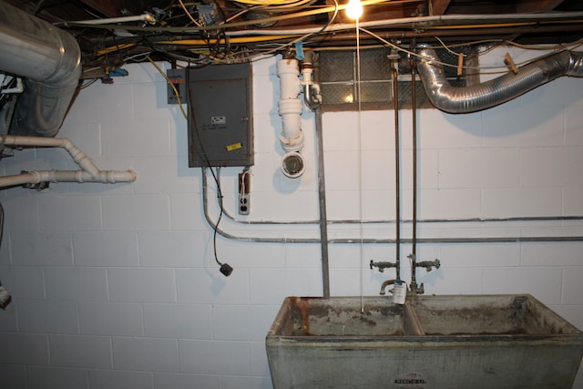 33185 Swallow Dr, Rockwood, MI 48173 - utilities with electric panel and a sink