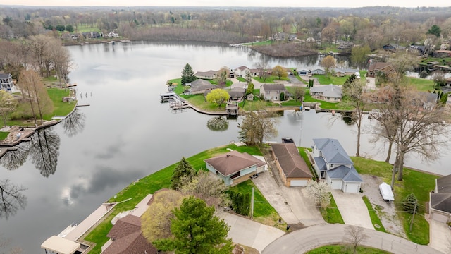 6950 Shore Dr, Coloma, MI 49038 - bird's eye view with a residential view, a water view, and a view of trees