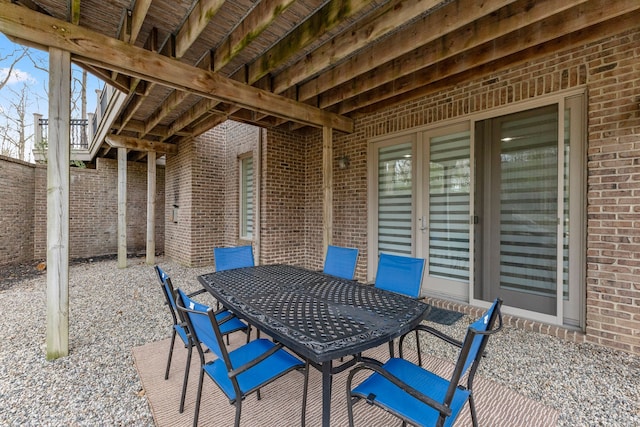 view of patio with outdoor dining area