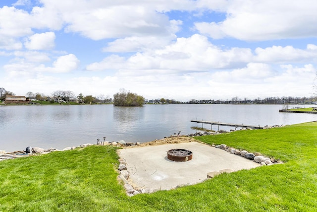 9015 Kingsley Dr, Onsted, MI 49265 - view of water feature with an outdoor fire pit