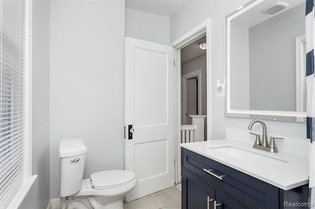 bathroom with toilet and vanity