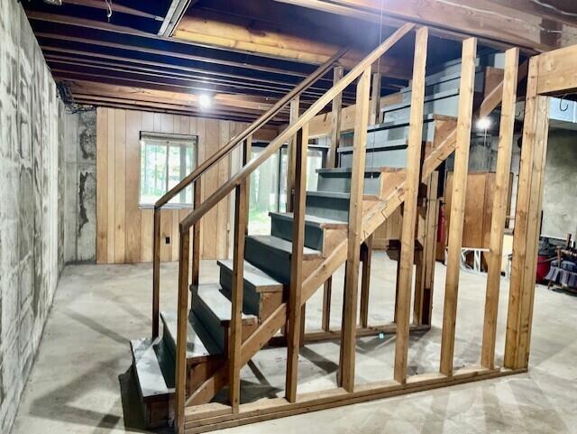 238 Maple St, Bitely, MI 49309 - basement with stairs