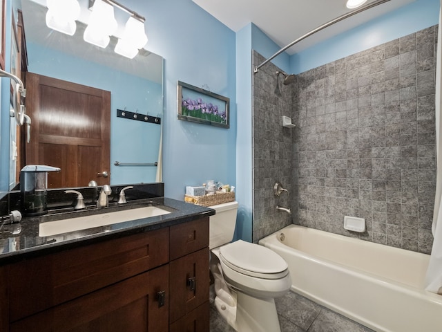 3190 Edgewood Park Dr, Commerce Twp, MI 48382 - full bath with tile patterned flooring, bathtub / shower combination, toilet, and vanity