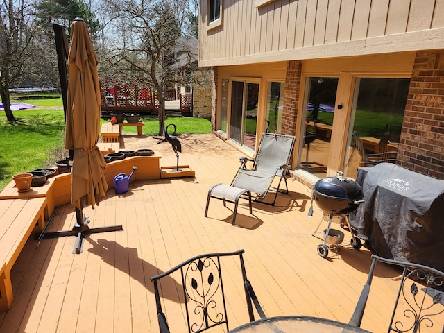 6358 Timberwood S, West Bloomfield, MI 48322 - wooden terrace featuring grilling area