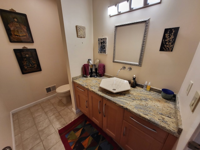 6358 Timberwood S, West Bloomfield, MI 48322 - bathroom with visible vents, vanity, toilet, baseboards, and tile patterned floors