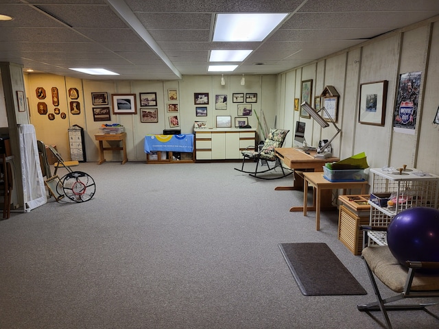 6358 Timberwood S, West Bloomfield, MI 48322 - interior space with carpet flooring and a drop ceiling