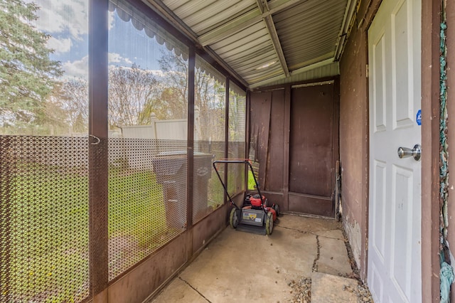 view of unfurnished sunroom