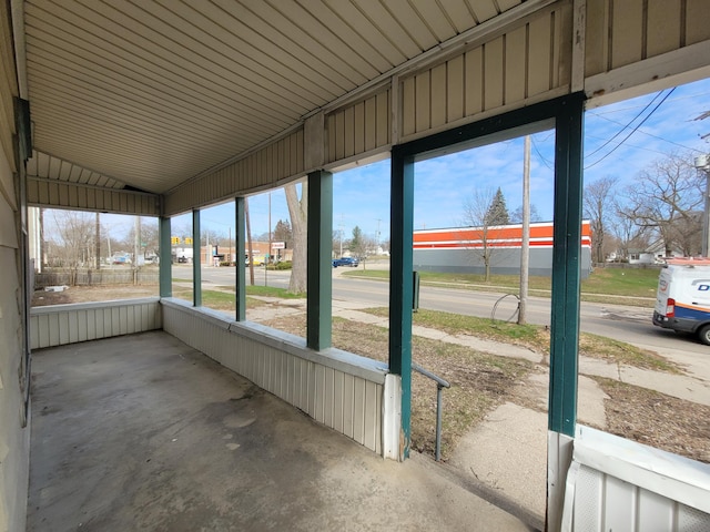 view of unfurnished sunroom
