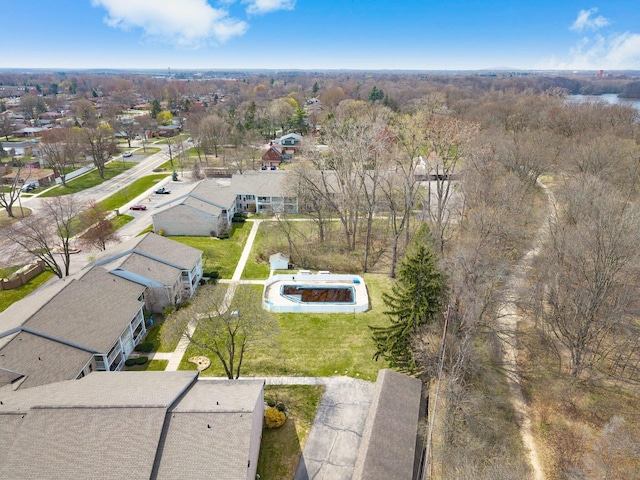 bird's eye view with a residential view
