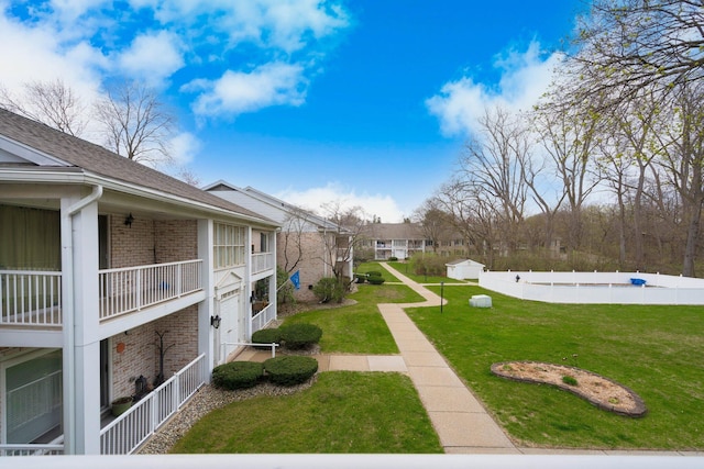 view of yard featuring fence