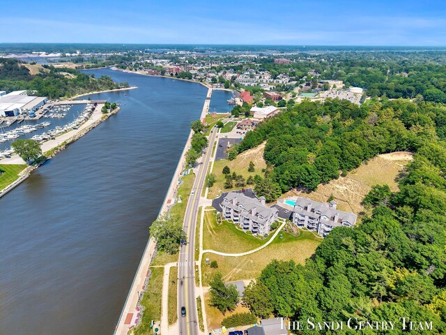 810 S Harbor Dr Unit 21, Grand Haven, MI 49417 - aerial view of property's location featuring a large body of water