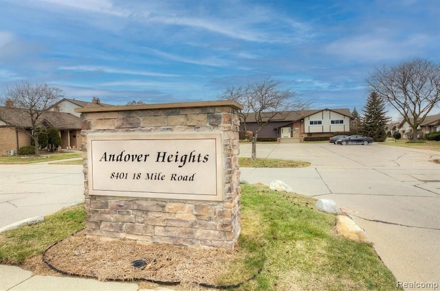 view of community sign