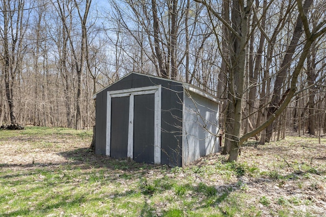 view of shed