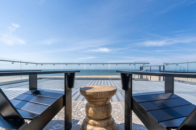 balcony with a water view