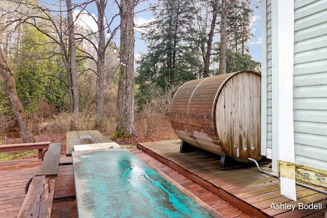 view of pool with a deck