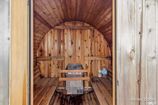 view of sauna