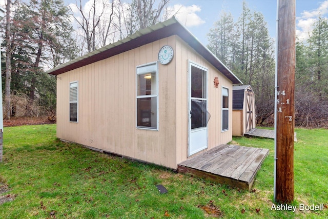 view of shed