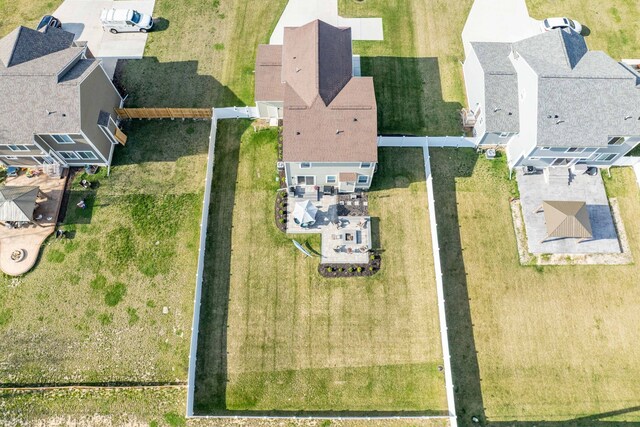 bird's eye view with a residential view