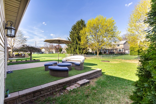 view of yard featuring fence
