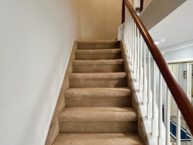 stairway with ornamental molding