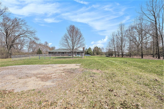 view of yard with fence