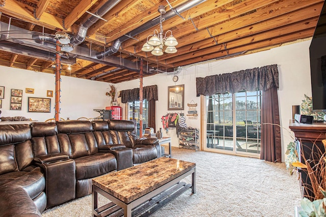 living room featuring carpet flooring