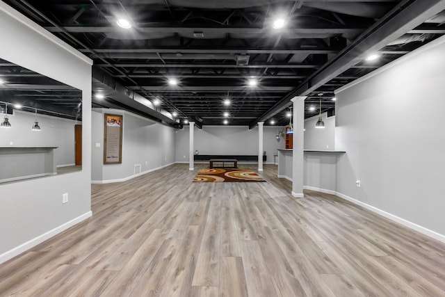 1249 Lasalle Rd, Canton, MI 48187 - finished basement with wood finished floors and baseboards