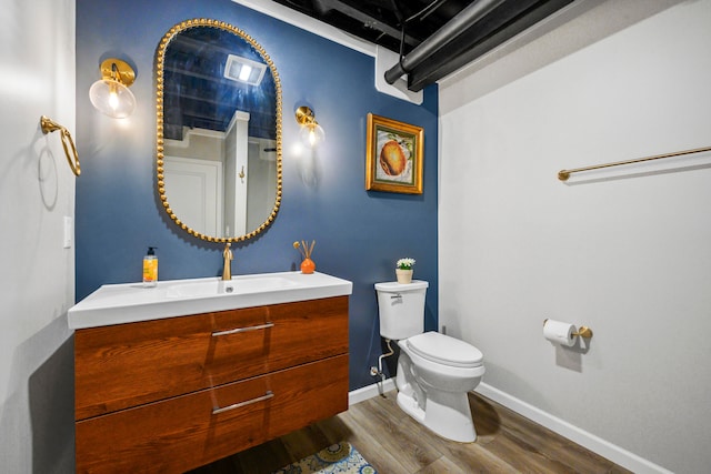 1249 Lasalle Rd, Canton, MI 48187 - half bath featuring toilet, wood finished floors, baseboards, and vanity