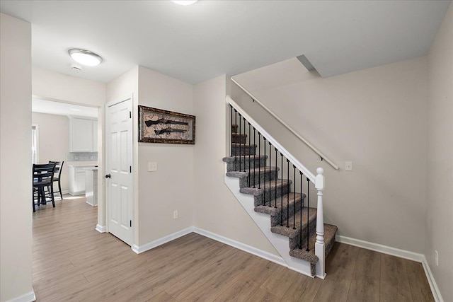 251 Dorsey St, Romeo, MI 48065 - staircase featuring wood finished floors and baseboards