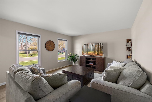 251 Dorsey St, Romeo, MI 48065 - living room featuring baseboards and light wood finished floors