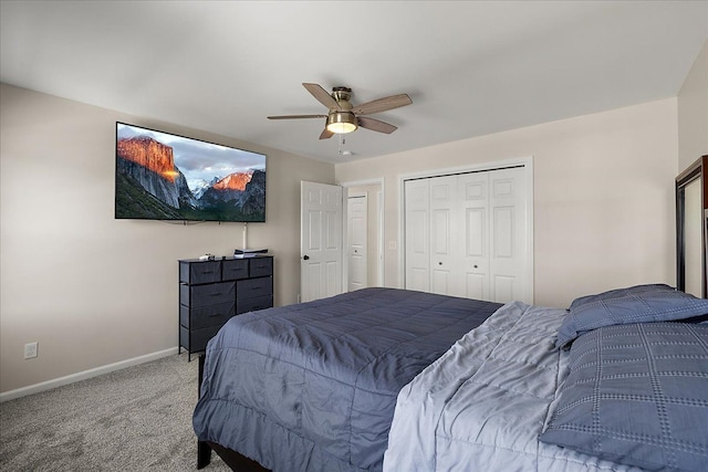251 Dorsey St, Romeo, MI 48065 - carpeted bedroom featuring a closet, a ceiling fan, and baseboards