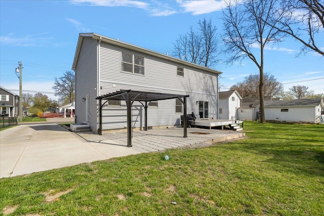 251 Dorsey St, Romeo, MI 48065 - back of house with a lawn, a pergola, and a patio area