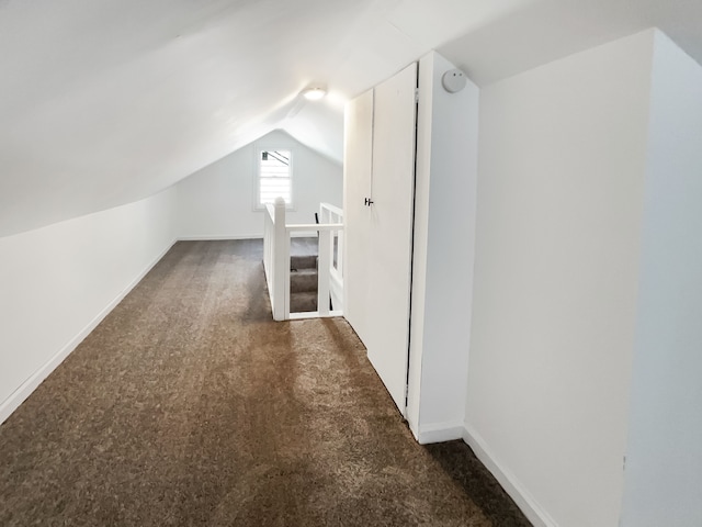 20612 Kingsville St, Harper Woods, MI 48225 - additional living space with vaulted ceiling, baseboards, and carpet flooring