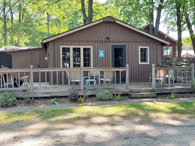 view of front of house with a deck