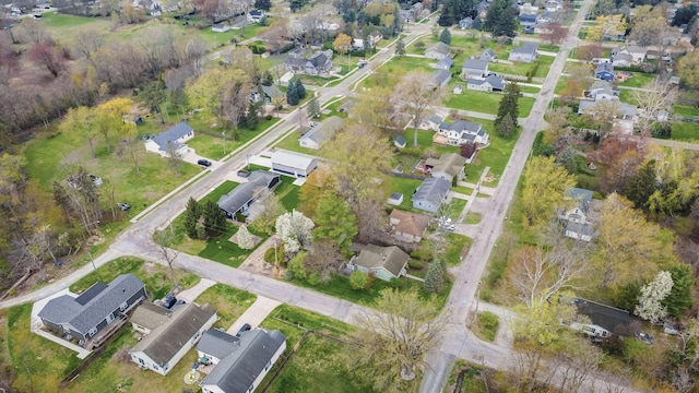 drone / aerial view with a residential view