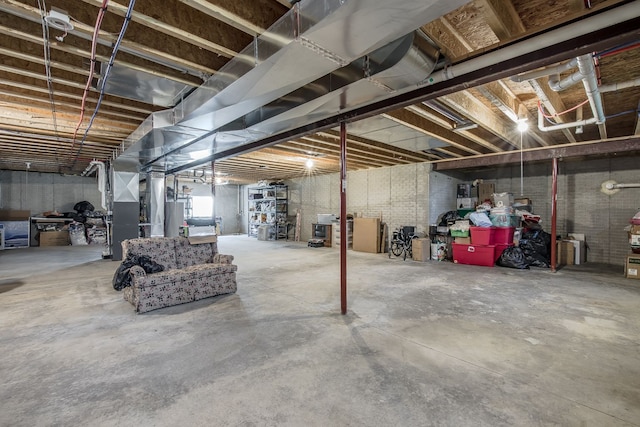 10207 Dodge Rd, Otisville, MI 48463 - basement with heating unit and gas water heater