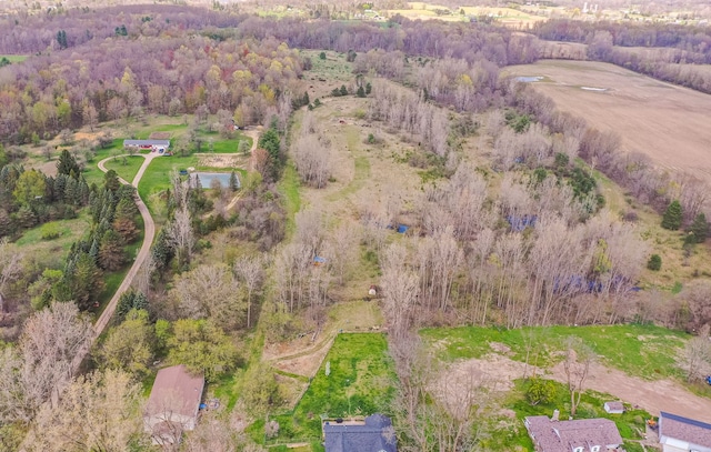 10207 Dodge Rd, Otisville, MI 48463 - birds eye view of property featuring a forest view