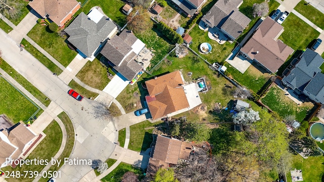 aerial view with a residential view