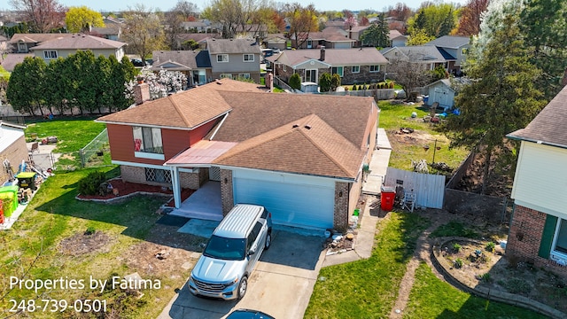 birds eye view of property featuring a residential view