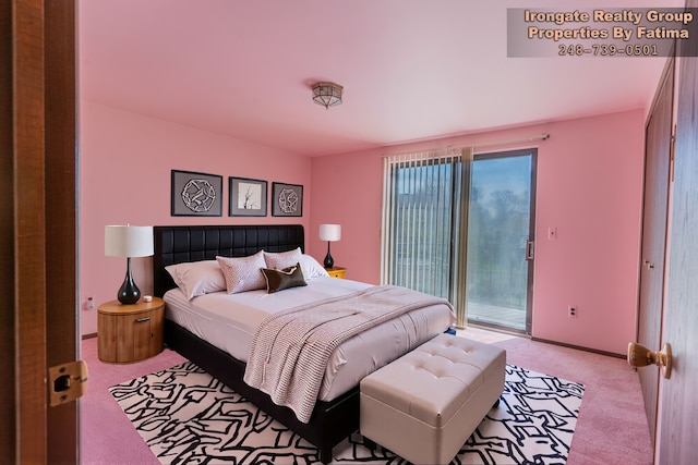 17906 Cider Mill St, Macomb, MI 48044 - bedroom with access to exterior, light colored carpet, and baseboards