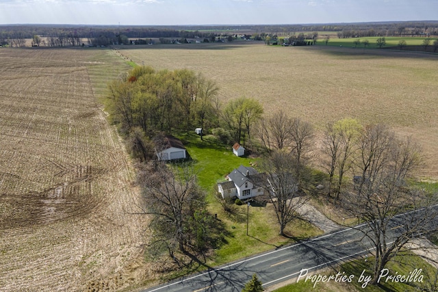 bird's eye view with a rural view