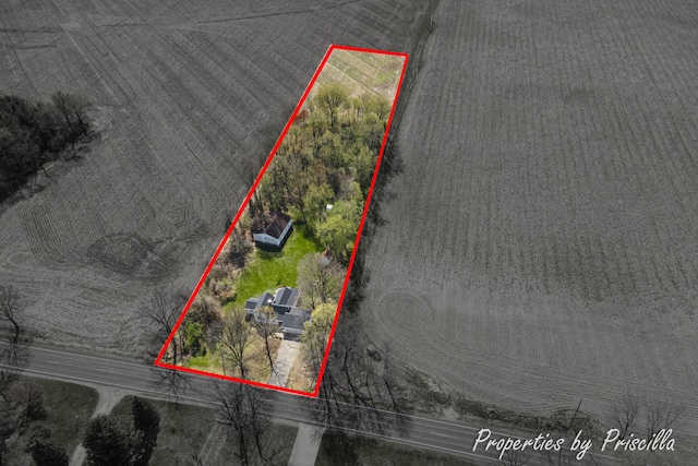 drone / aerial view featuring a rural view