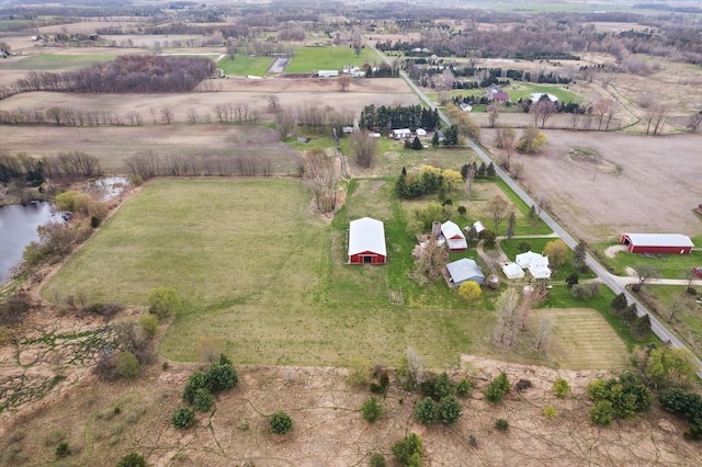 bird's eye view with a rural view