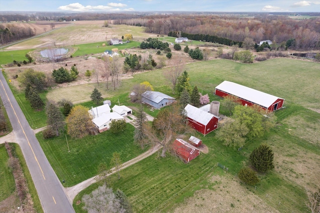 aerial view featuring a rural view