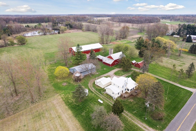 aerial view with a rural view