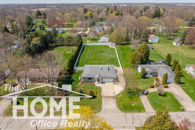 bird's eye view featuring a residential view